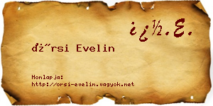 Örsi Evelin névjegykártya